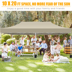 COBIZI 10x20 Pop Up Canopy Tent Heavy Duty with 6 Removable Sidewalls, Commercial Heavy Duty Pop Up Tent for Parties All Weather Waterproof and UV 50+ Wedding Tent with Roller Bag(Legs Upgraded)
