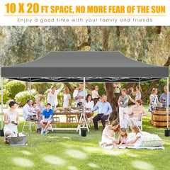 COBIZI 10x20 Pop Up Canopy Tent Heavy Duty with 6 Removable Sidewalls, Commercial Heavy Duty Pop Up Tent for Parties All Weather Waterproof and UV 50+ Wedding Tent with Roller Bag(Legs Upgraded)