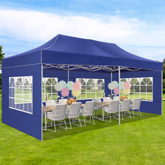 COBIZI 10x20 Pop Up Canopy Tent Heavy Duty with 6 Removable Sidewalls, Commercial Heavy Duty Pop Up Tent for Parties All Weather Waterproof and UV 50+ Wedding Tent with Roller Bag(Legs Upgraded)