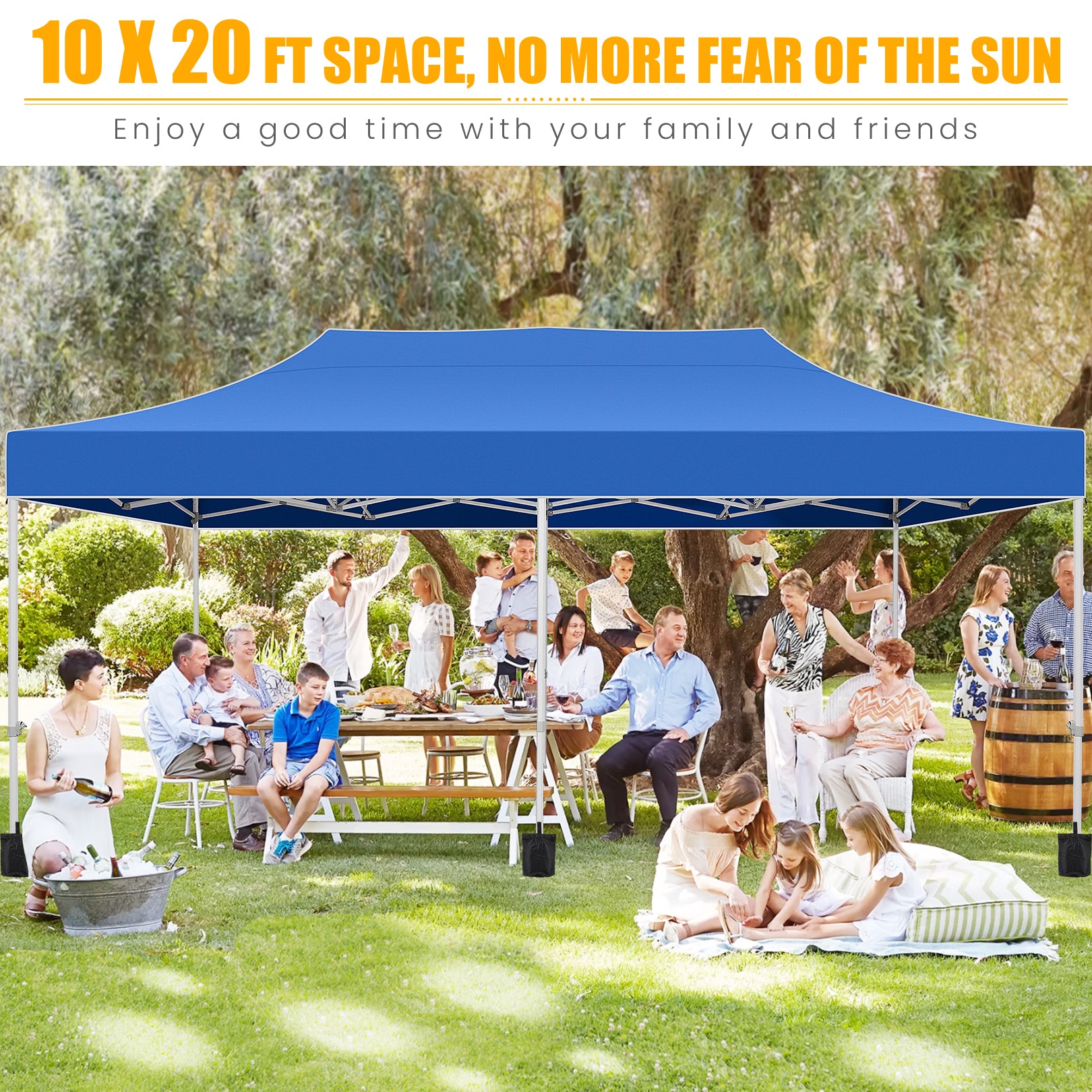 COBIZI 10x20 Pop Up Canopy Tent Heavy Duty with 6 Removable Sidewalls, Commercial Heavy Duty Pop Up Tent for Parties All Weather Waterproof and UV 50+ Wedding Tent with Roller Bag(Legs Upgraded)
