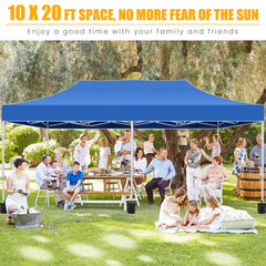 COBIZI 10x20 Pop Up Canopy Tent Heavy Duty with 6 Removable Sidewalls, Commercial Heavy Duty Pop Up Tent for Parties All Weather Waterproof and UV 50+ Wedding Tent with Roller Bag(Legs Upgraded)