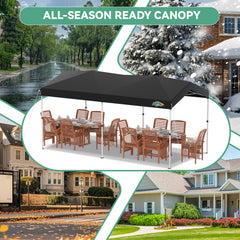 COBIZI 10x20 Pop Up Canopy-Easy Up Carport Canopy with One Push Setup-Outdoor Sun Shade&Waterppof Tent for Parties, Camping, Events-with 2 Sidewalls,Portable Bag,4 Weight Bags,4 Ropes&10 Stakes