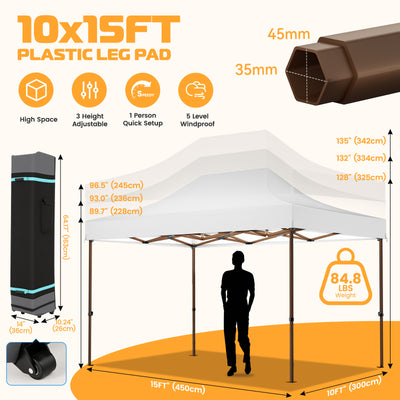 HOTEEL 10'x15' Heavy Duty Canopy Tent for Outside,Commercial Pop Up Gazebo with 4 Waterproof Walls,Hexagonal Frame & Roller Ba,Outdoor Weddings,Parties