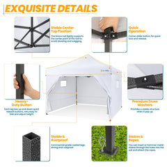 HOTEEL Canopy Tent 10x10 Pop Up Canopy, Outdoor Easy Up Canopy With Sidewalls, Portable Event Tent