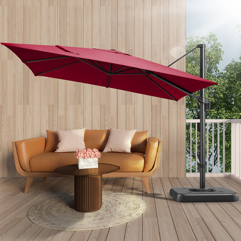 Hoteel 10 Ft Patio Umbrella Outdoor Cantilever Square Umbrella Aluminum Offset Umbrella with Base, 360° Rotation，Burgundy12