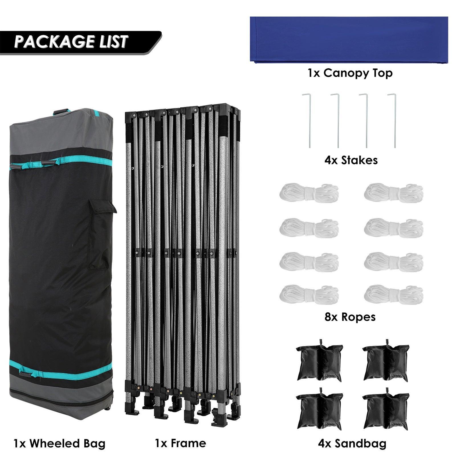 HOTEEL 10x30 Pop Up Canopy, Heavy Duty Canopy UPF 50+ All Season Wind Waterproof Commercial Outdoor Wedding Party Tents Gazebo with Roller Bag, Dark Blue