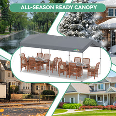 COBIZI 10x20 Pop Up Canopy-Easy Up Carport Canopy with One Push Setup-Outdoor Sun Shade&Waterppof Tent for Parties, Camping, Events-with 2 Sidewalls,Portable Bag,4 Weight Bags,4 Ropes&10 Stakes
