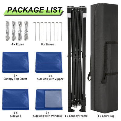 HOTEEL 10' x 10' Outdoor Canopy Party Tent EZ Pop Up Canopy Portable Commercial Instant Canopy Shelter Tent Waterproof Gazebo with 4 Sidewalls & Carry Bag,Stakes & Ropes