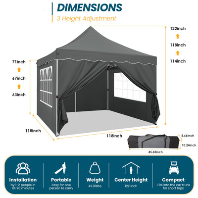 COBIZI 10'X10' Pop Up Canopy With 4 Sand Bag & Carry Bag SPC134