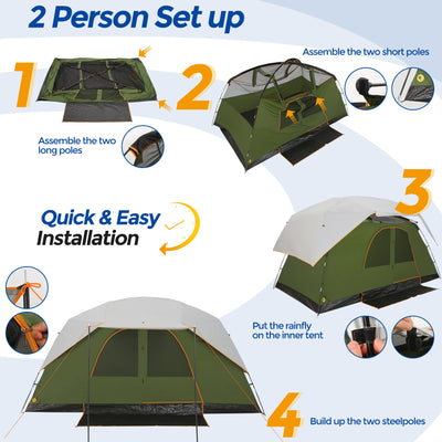 COBIZI 10-12 Person Family Camping Tent-Instant Setup Outdoor Tent 14.5'x8.5' SPC000295