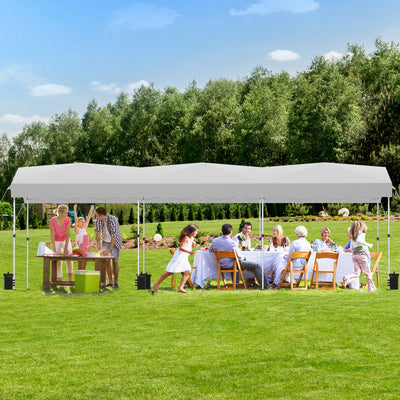 COBIZI 10'x30' Pop Up Canopy-Easy Up Carport Canopy with One Push Setup-Outdoor Sun Shade&Waterppof Tent for Parties, Camping, Events-with 3 Sidewalls,Wheel Bag,4 Weight Bags,4 Ropes& 12 Stakes