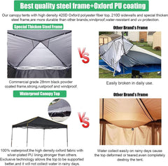 HOTEEL 10' x 10' Outdoor Canopy Party Tent EZ Pop up Canopy Portable Commercial Instant Canopy Shelter Tent Waterproof Gazebo with 4 Sidewalls & Carry Bag,Stakes & Ropes