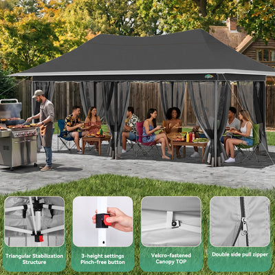 COBIZI 12'x20' Pop Up Gazebo Easy Setup with Mosquito Netting SPC251