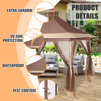 COBIZI 12'x12' Pop-up Gazing Pavilion with Tent and Backpack Offer, Outdoor Canopy Tent with Portable Backpack, Patio Gazing Pavilion SPC000149