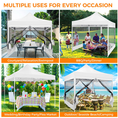 COBIZI 10'x10' Heavy Duty Pop up Canopy Gazebo with Netting Screened SPC111