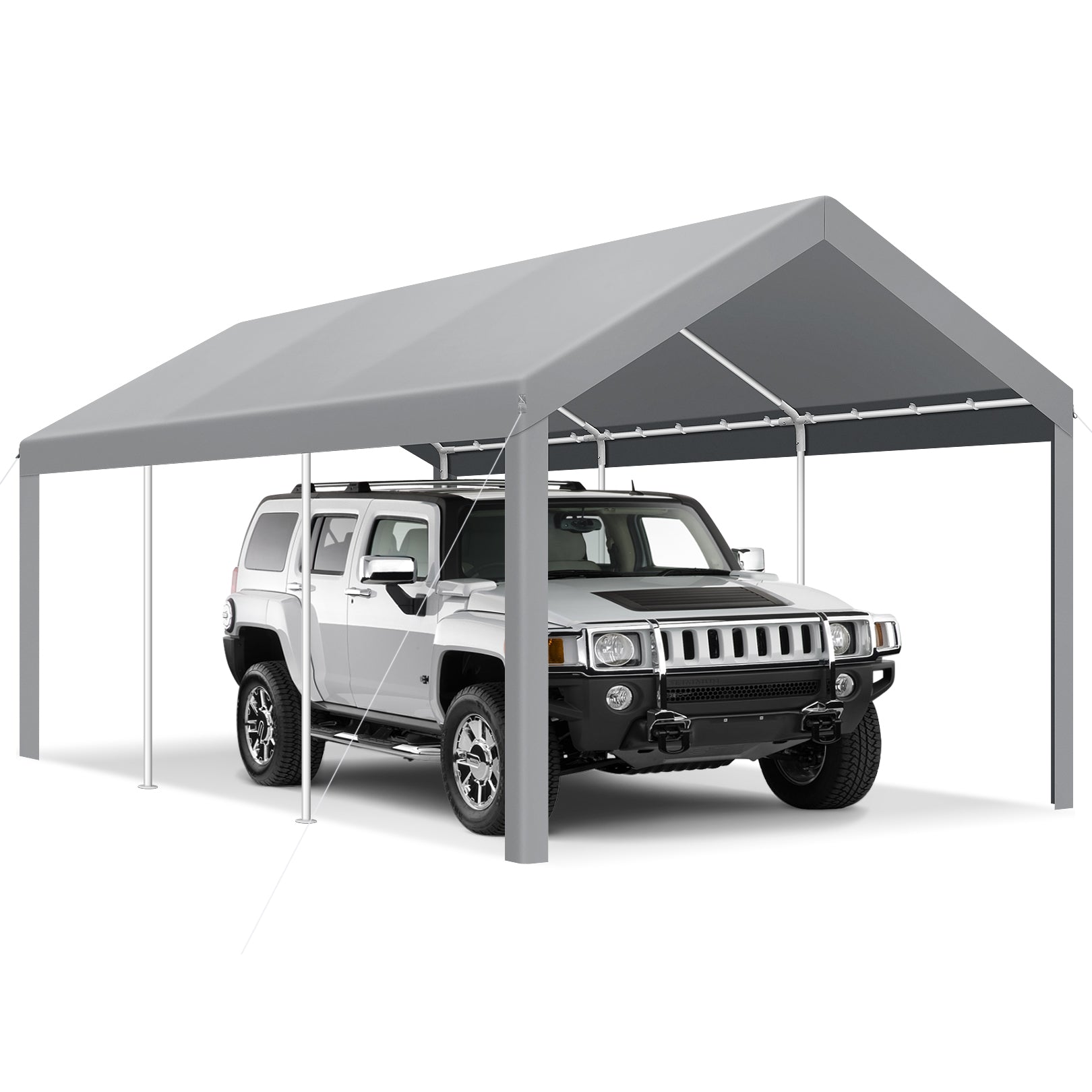 Hoteel 10'x20' Carport Heavy Duty Galvanized Car Canopy Tents with Powder-Coated Steel Frame, Quick Assembly Steel Shelter with All-Season Tarp for Outdoor Truck Boat Car Port Party Storage