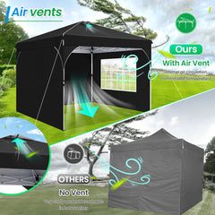 HOTEEL 10'x10' Up Pop Up Canopy Tent, Party Tents with One Push Central Button Air Vent, Instant Canopy Tent with 3 Sidewalls & Reflective Strip