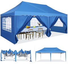 YUEBO Canopy 10' x 20' Pop Up Canopy Tent Heavy Duty Waterproof Adjustable Commercial Instant Canopy Outdoor Party Canopy Parties,Wedding,Outside Patio,Event,Backyard,Black