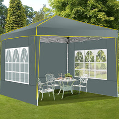 COBIZI  10'x10' Pop up Canopy Tent Commercial Instant Canopy with 4 Sidewalls & Carry Bag 4 Stakes & Ropes & Sandbags Portable Tent for Parties Beach Camping Party Event Shelter Sun Shade
