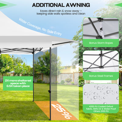 Hoteel 13x13 Pop up Canopy with 4 Removable Sidewalls, Outdoor Canopy Tents for Parties Wedding, High Stability, Instant Sun Protection Shelter with Upgrade Raised Roof and Carry Bag