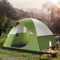 COBIZI 4 Person Tent for Camping, Easy Setup Camping Tent with Rainfly & Screen Windows for Camping/Traveling/Family Gathering/Hiking/Beach
