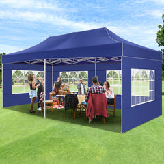 COBIZI 10x20 Pop Up Canopy Tent Heavy Duty with 6 Removable Sidewalls, Commercial Heavy Duty Pop Up Tent for Parties All Weather Waterproof and UV 50+ Wedding Tent with Roller Bag(Legs Upgraded)
