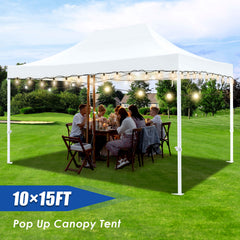 HOTEEL 10x15 Pop Up Canopy Tent Heavy Duty Easy Up Outdoor Canopy Commercial Event Tent Wedding with Roller Bag,UV 50+ & Upgraded No Water Accumulation,Thick Hexagonal Legs