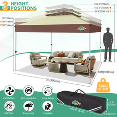 HOTEEL 10x10 Gazebo Canopy Tent with 4 Netting Sidewalls,Pop up Gazebo Tents,Outdoor Party Tents with Sandbags
