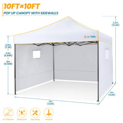 HOTEEL Canopy Tent 10x10 Pop Up Canopy, Outdoor Easy Up Canopy With Sidewalls, Portable Event Tent