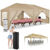 Cobizi 10'x10'、10'x20'、10'x30'Pop up Canopy Tent, Protable Canopy Tent with 6 Sidewalls Waterproof Commercial Pop up Tent for Parties, Wedding, Camping, Courtyard with Carry Bag,White