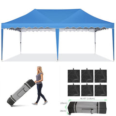 YUEBO Canopy 10' x 20' Pop Up Canopy Tent Heavy Duty Waterproof Adjustable Commercial Instant Canopy Outdoor Party Canopy Parties,Wedding,Outside Patio,Event,Backyard,Black