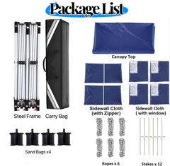 YUEBO 10x20 Pop up Canopy with 6 Removable Sidewalls, Outdoor Canopy Tents for Partie Wedding, Instant Sun Protection Shelter with Upgrade Raised Roof and Carry Bag