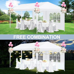 COBIZI 10'x20' Canopy Party Tent with 4 Removable Sidewalls, Outdoor Tent for Parties, Event Tent, Large Canopy Tent for Weddings, Parties, Patio Camping Gazebo, All Season & Waterproof, White SPC000108