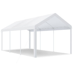 Hoteel 10'x20' Carport Heavy Duty Galvanized Car Canopy Tents with Powder-Coated Steel Frame, Quick Assembly Steel Shelter with All-Season Tarp for Outdoor Truck Boat Car Port Party Storage