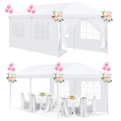 COBIZI 10'x30' Party Canopy Tent with 8 Removable Sidewalls, White SPC108L