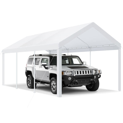 Hoteel 10'x20' Carport Heavy Duty Galvanized Car Canopy Tents with Powder-Coated Steel Frame, Quick Assembly Steel Shelter with All-Season Tarp for Outdoor Truck Boat Car Port Party Storage