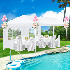 COBIZI 10'x20' Canopy Party Tent with 4 Removable Sidewalls, Outdoor Tent for Parties, Event Tent, Large Canopy Tent for Weddings, Parties, Patio Camping Gazebo, All Season & Waterproof, White SPC000108