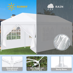 COBIZI 10'x20' Canopy Party Tent with 4 Removable Sidewalls, Outdoor Tent for Parties, Event Tent, Large Canopy Tent for Weddings, Parties, Patio Camping Gazebo, All Season & Waterproof, White SPC000108