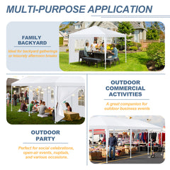 COBIZI 10'x20' Canopy Party Tent with 4 Removable Sidewalls, Outdoor Tent for Parties, Event Tent, Large Canopy Tent for Weddings, Parties, Patio Camping Gazebo, All Season & Waterproof, White SPC000108