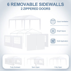 COBIZI 10'x20' Canopy Party Tent with 4 Removable Sidewalls, Outdoor Tent for Parties, Event Tent, Large Canopy Tent for Weddings, Parties, Patio Camping Gazebo, All Season & Waterproof, White SPC000108