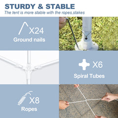 COBIZI 10'x20' Canopy Party Tent with 4 Removable Sidewalls, Outdoor Tent for Parties, Event Tent, Large Canopy Tent for Weddings, Parties, Patio Camping Gazebo, All Season & Waterproof, White SPC000108