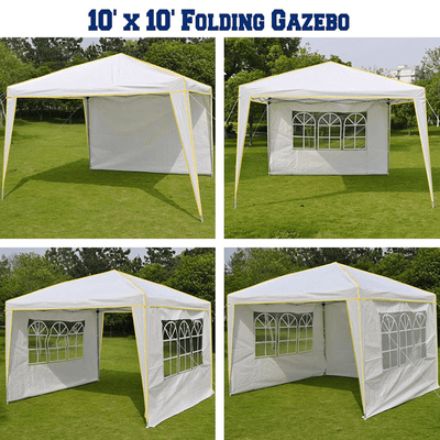 HOTEEL 10x10 Pop up Canopy with Sidewalls,Waterproof Tent for Parties Wedding Event,Instant Outdoor Gazebos with Carry Bag,Stakes,Ropes & Sandbags