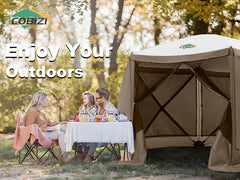 COBIZI 12'x12' Portable 6 Side Pop Up Canopy Screen House Tent, SPC000044L