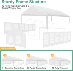 COBIZI Heavy Duty Carport Tragbare Garage 10'X20' Car Canopy Shelter