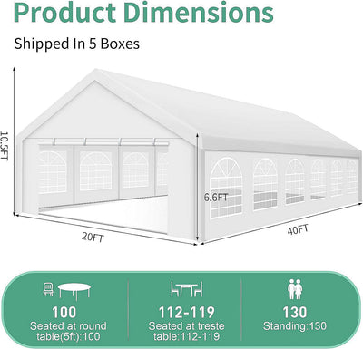 COBIZI 10X20ft Heavy Duty Canopy with Removable Sidewall, Upgraded Outdoor Waterproof Canopy Tent for Parties, Wedding, Carport, Bussiness Event,Yellow