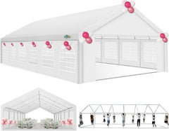 COBIZI 20x40 Party Tent Large Heavy Duty Outdoor Canopy & Carport, Upgraded Commercial Wedding Event Shelter Tent with 8 Removable Sidewalls, Big Tent for Birthday Party, Outdoor Event, Wedding, White