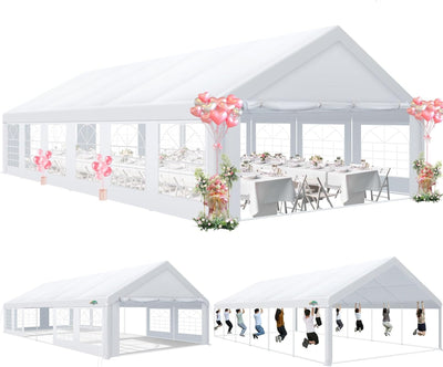 COBIZI 20'x40' Heavy Duty  Party Canopy with 12 Sidewalls & Built-in Sandbags SPC000168