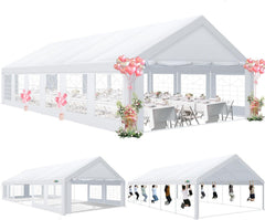 COBIZI 20'x40' Party Tent Heavy Duty, Large Outdoor Wedding Tents with 12 Sidewalls & Built-in Sandbags SPC000168