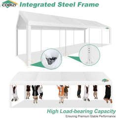 COBIZI 10'x30' Heavy Duty Party Tent  with Removable Sidewall Windows SPC000124