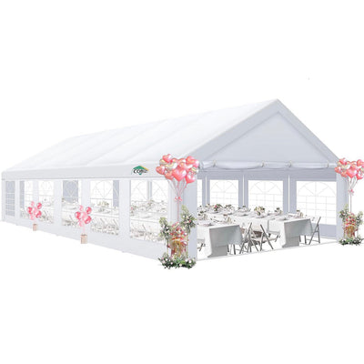COBIZI 20'x 40' Large Heavy Duty Outdoor Canopy Party Tent & Carport, Upgraded Wedding Event Shelter gazebo with 8 Removable Sidewalls, Big Tent for Birthday Party, Outdoor Event, Wedding, White